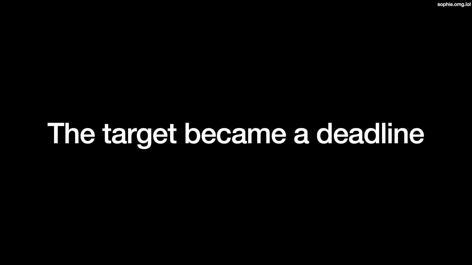 The target became a deadline